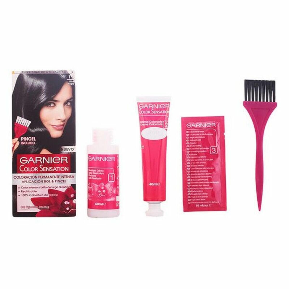 Tinta Permanente Garnier Color Sensation Nº 1 Ultra Negro Nº 1-Ultra Negro 110 g